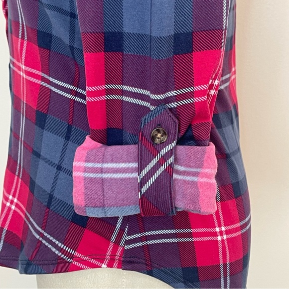 Rue 21 NWT Red Navy Plaid Button Down Shirt. Women's size XS. - Picture 9 of 12